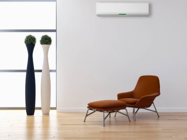 modern parlak iç mekan 3D resimleme