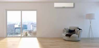 modern parlak iç mekan 3D resimleme