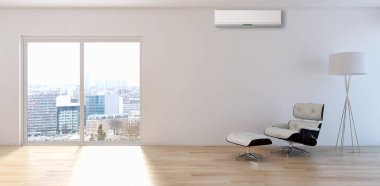 modern parlak iç mekan 3D resimleme