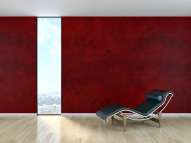 modern parlak iç mekan 3D resimleme