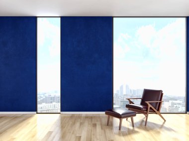 modern parlak iç mekan 3D resimleme