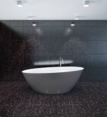 modern parlak iç mekan 3D resimleme