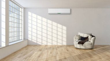 modern parlak iç mekan 3D resimleme