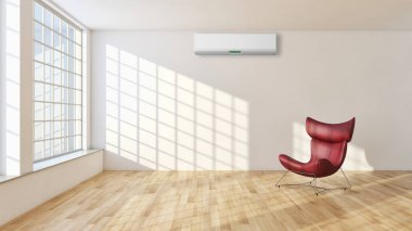 modern parlak iç mekan 3D resimleme