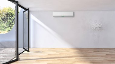 modern parlak iç mekan 3D resimleme