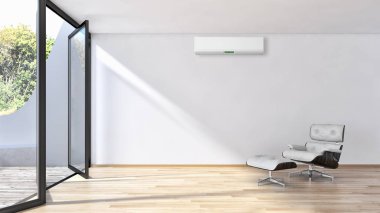 modern parlak iç mekan 3D resimleme