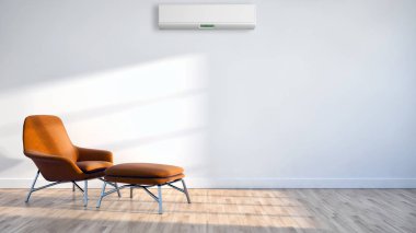 modern parlak iç mekan 3D resimleme