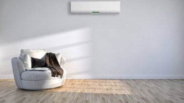 modern parlak iç mekan 3D resimleme