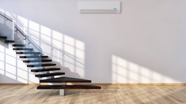 modern parlak iç mekan 3D resimleme