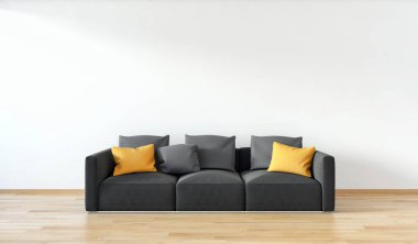 modern parlak iç mekan 3D resimleme