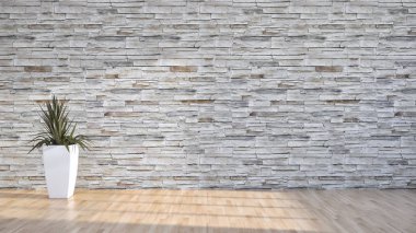 modern parlak iç mekan 3D resimleme