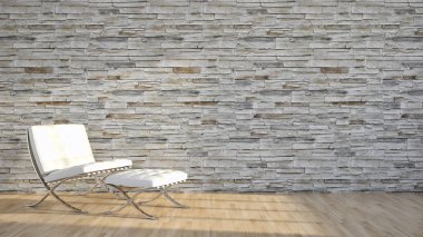 modern parlak iç mekan 3D resimleme