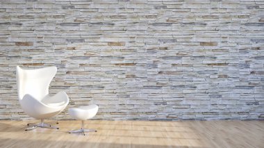 modern parlak iç mekan 3D resimleme