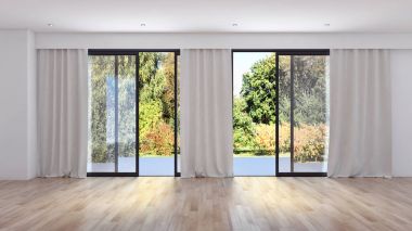 modern parlak iç mekan 3D resimleme