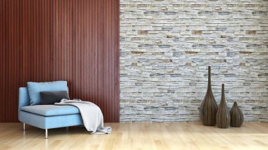 modern parlak iç mekan 3D resimleme