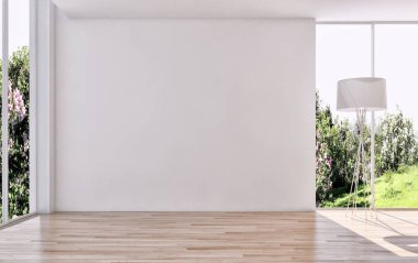 modern parlak iç mekan 3D resimleme