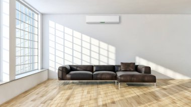 modern parlak iç mekan 3D resimleme