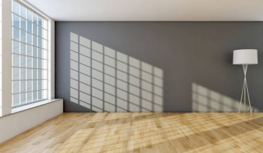 modern parlak iç mekan 3D resimleme