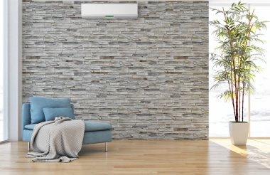 modern parlak iç mekan 3D resimleme