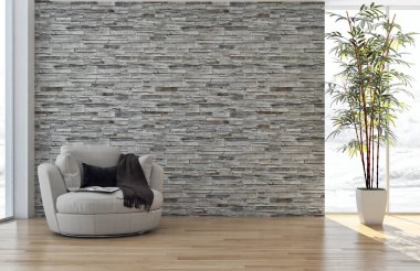 modern parlak iç mekan 3D resimleme