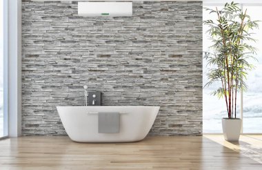 modern parlak iç mekan 3D resimleme