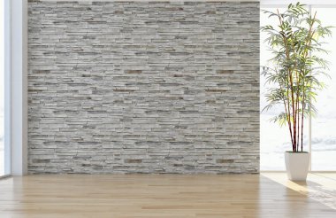 modern parlak iç mekan 3D resimleme