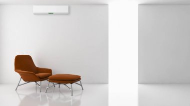 modern parlak iç mekan 3D resimleme