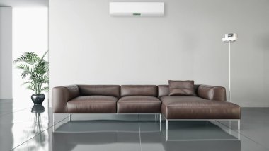 modern parlak iç mekan 3D resimleme