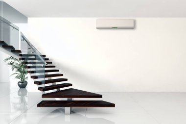 modern parlak iç mekan 3D resimleme