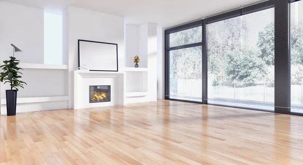 modern parlak iç mekan 3D resimleme