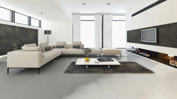 Modern helder interieur 3d rendering illustratie — Stockfoto