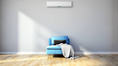 modern parlak iç mekan 3D resimleme