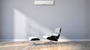 modern parlak iç mekan 3D resimleme