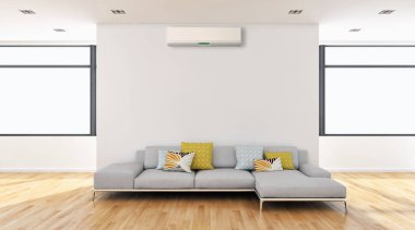 modern parlak iç mekan 3D resimleme