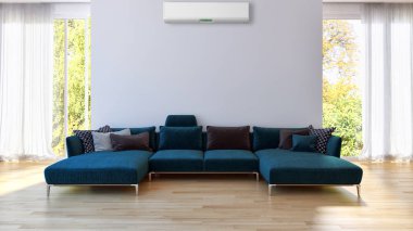 modern parlak iç mekan 3D resimleme