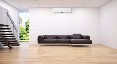 modern parlak iç mekan 3D resimleme