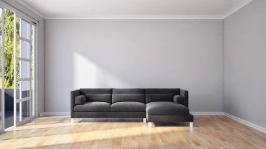 modern parlak iç mekan 3D resimleme