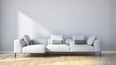 modern parlak iç mekan 3D resimleme