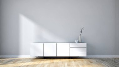 modern parlak iç mekan 3D resimleme