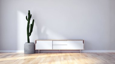 modern parlak iç mekan 3D resimleme