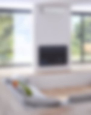 modern parlak iç mekan 3D resimleme