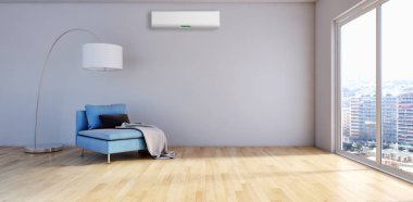 modern parlak iç mekan 3D resimleme