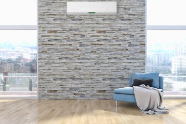 modern parlak iç mekan 3D resimleme