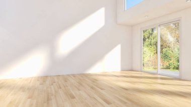 modern parlak iç mekan 3D resimleme