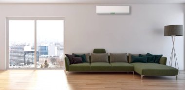 modern parlak iç mekan 3D resimleme