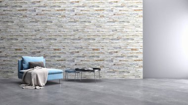 modern parlak iç mekan 3D resimleme