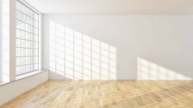 modern parlak iç mekan 3D resimleme