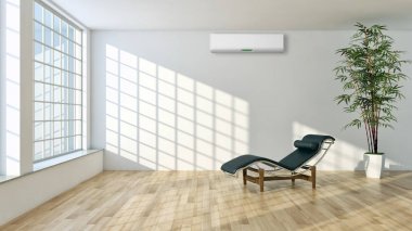 modern parlak iç mekan 3D resimleme