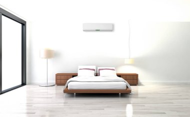 modern parlak iç mekan 3D resimleme