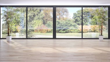 modern parlak iç mekan 3D resimleme